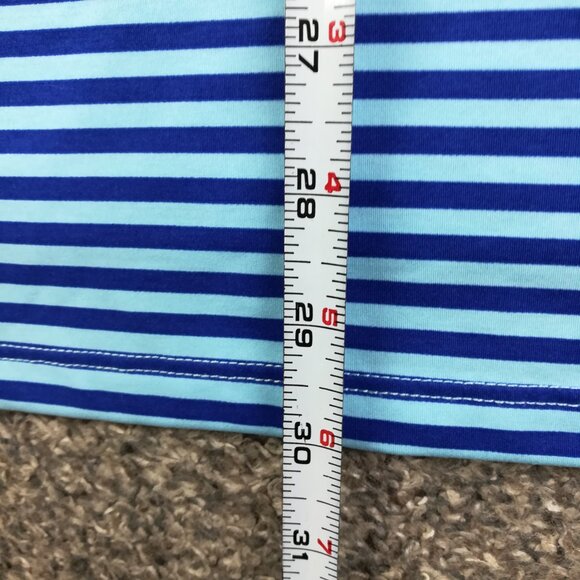 B Draddy Streamsong Polo Shirt Performance Striped Blue Mens Medium - Picture 9 of 10